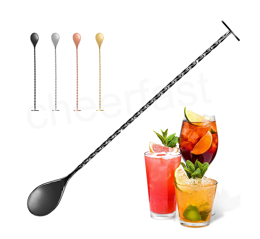 Twisted Cocktail Mixing Spoon Stainless Steel Spiral Bar SpoonCocktail