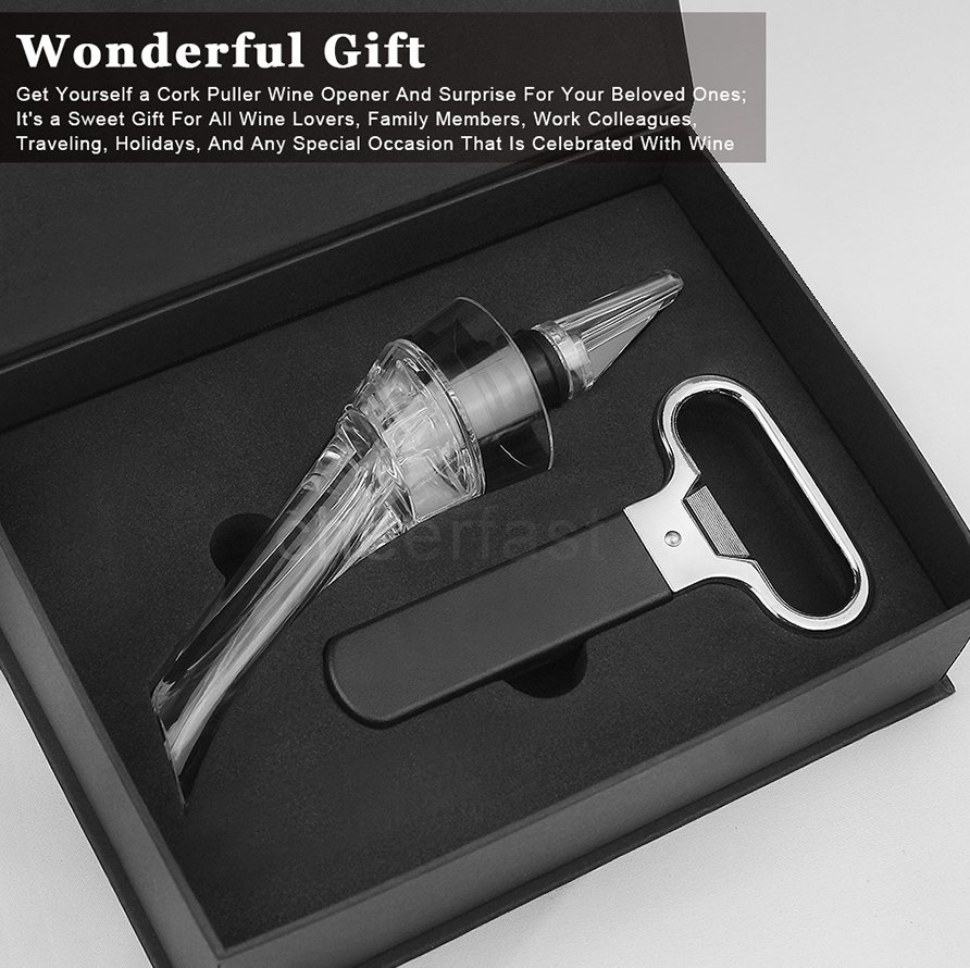 Wine Cork Pull Opener With Aerator Pourer Gift SetWine Accessories